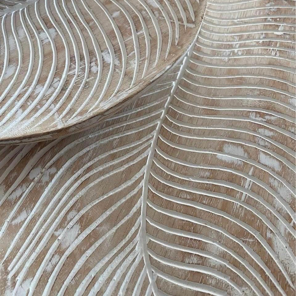 Whitewash Coastal Platter/Tray | Leaf | SOLD OUT