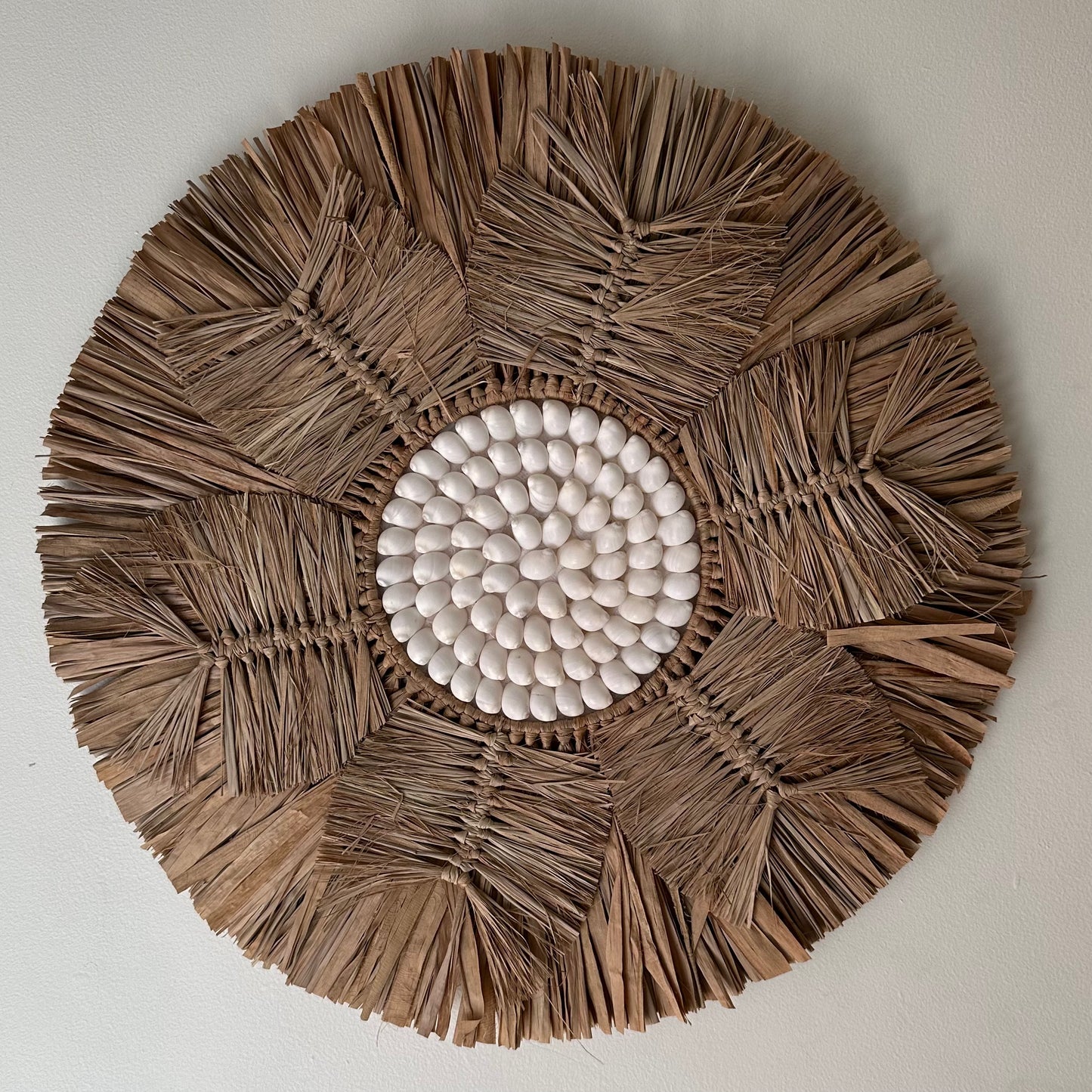 Boho Raffia and Moon Shell Wall Hanging | 2 sizes