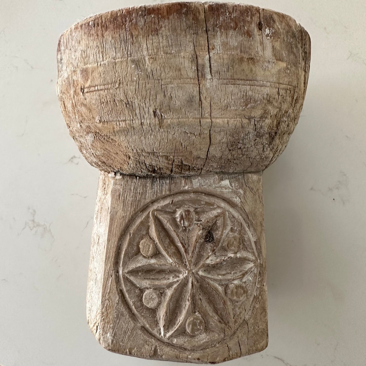 Bleached Vintage Indian Candle Holder | Large 2
