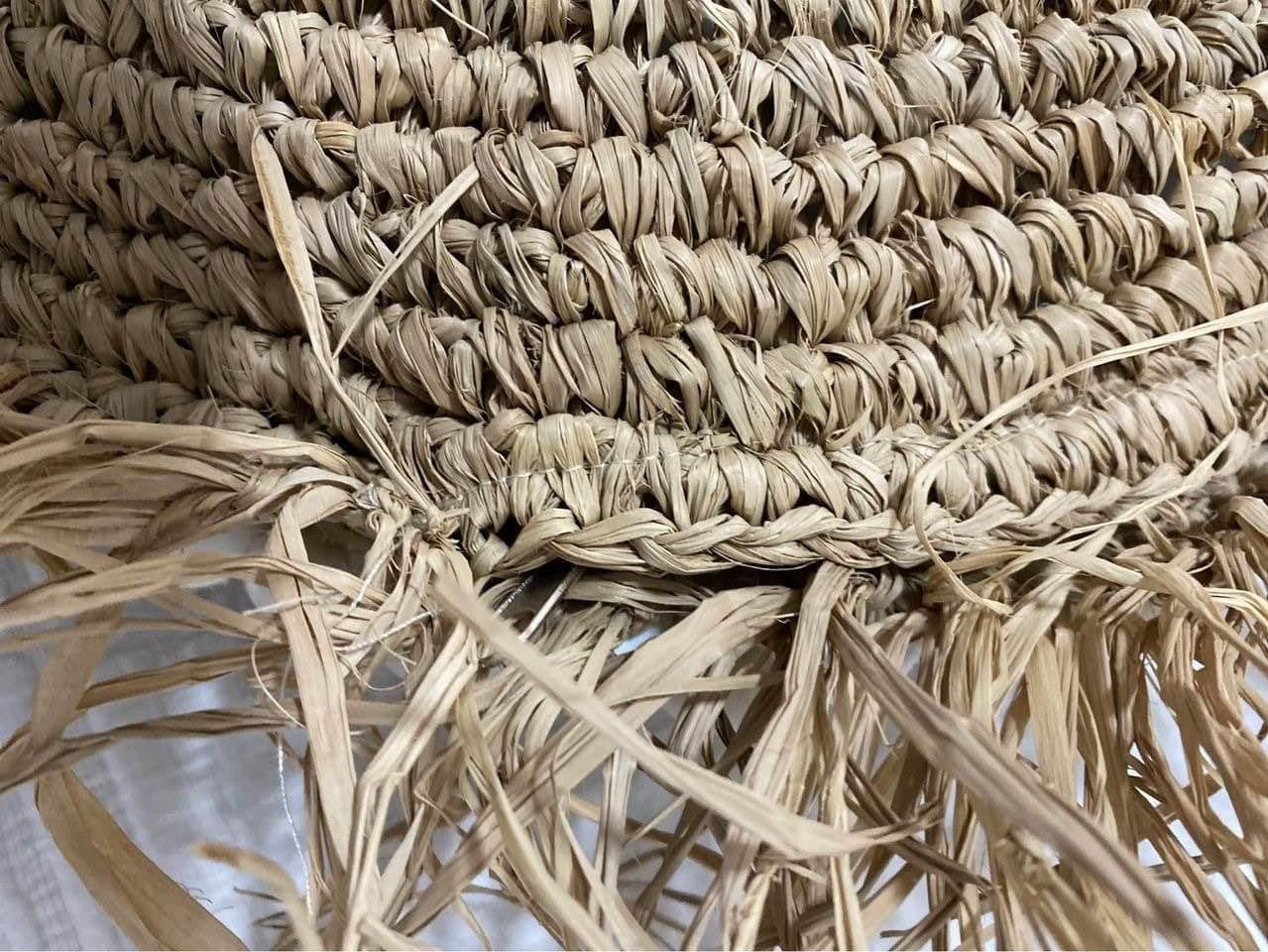 Raffia Cushion Cover | Shells | Natural | Round