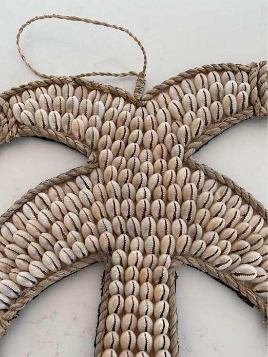 Raffia and Cowrie Palm Tree Wall Hanging | CLEARANCE
