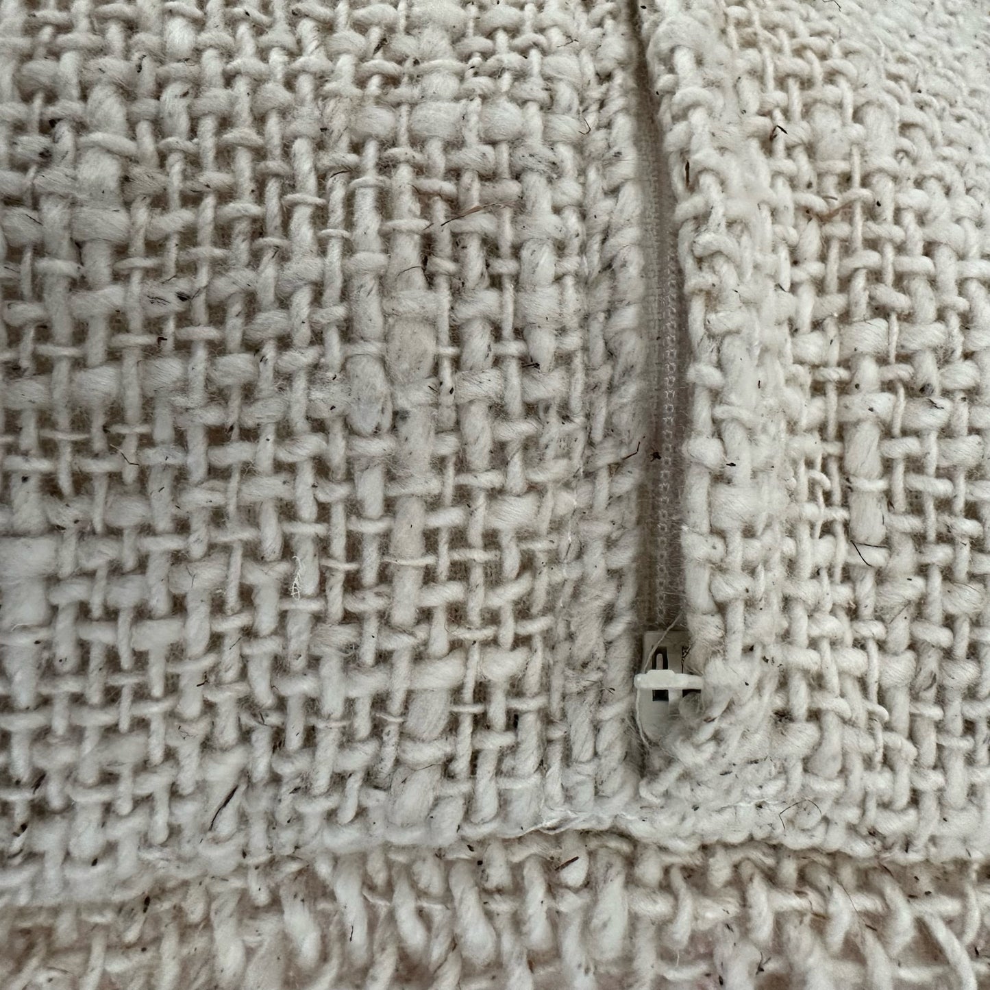 Natural Slub Cotton Fringed Cushion Cover | WHEAT