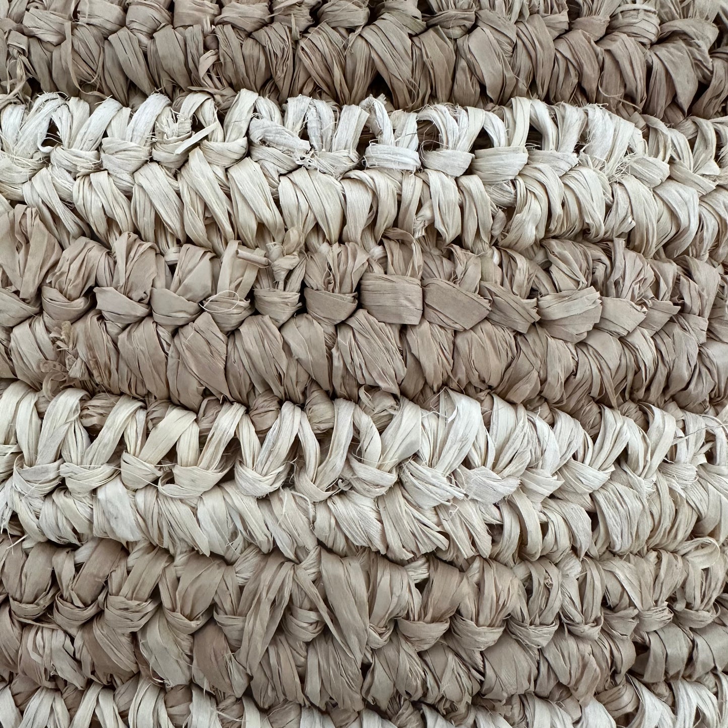 Raffia Cushion Cover with Fringe Natural Stripe