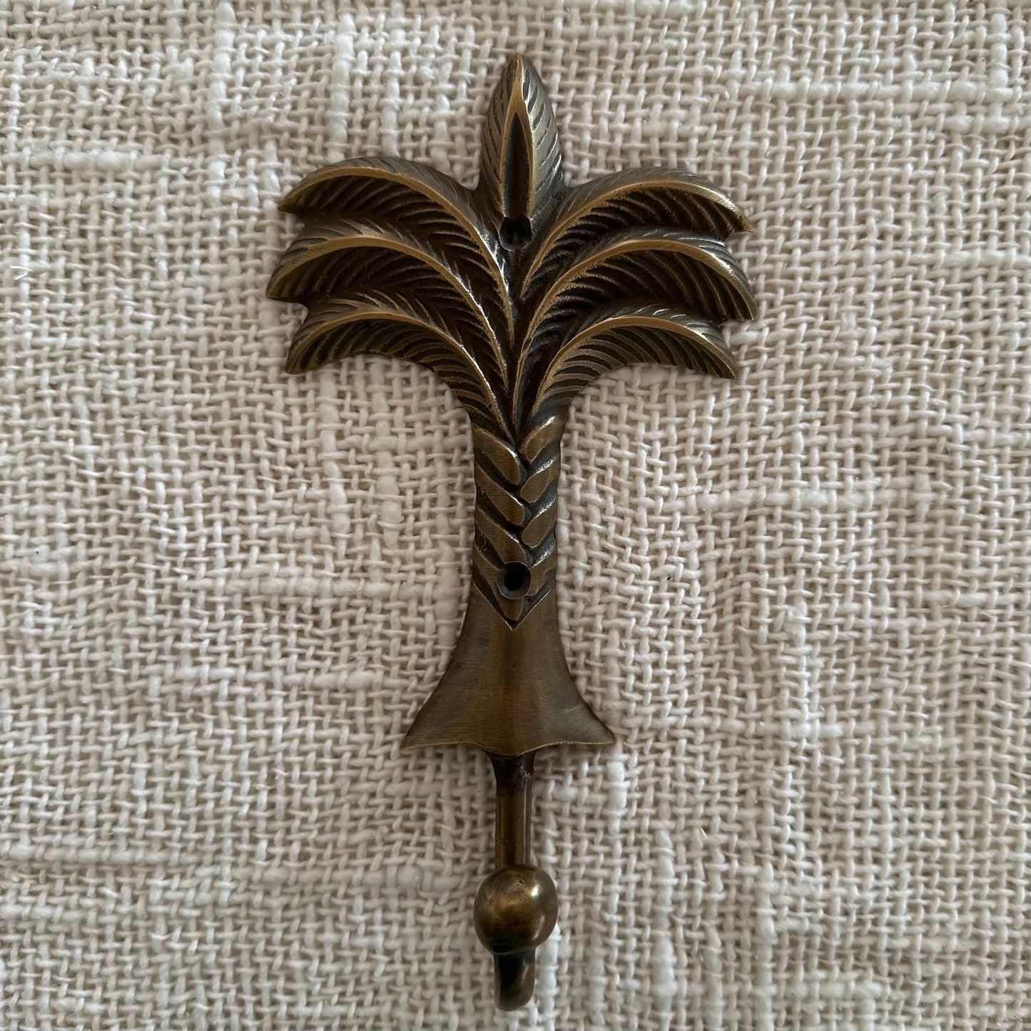 Classic Brass Palm Tree Wall Hook