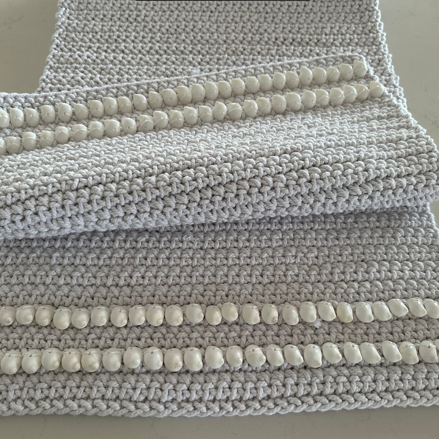 Seaside Cotton and Moon Shell Table Runner | Small | 2 sizes available