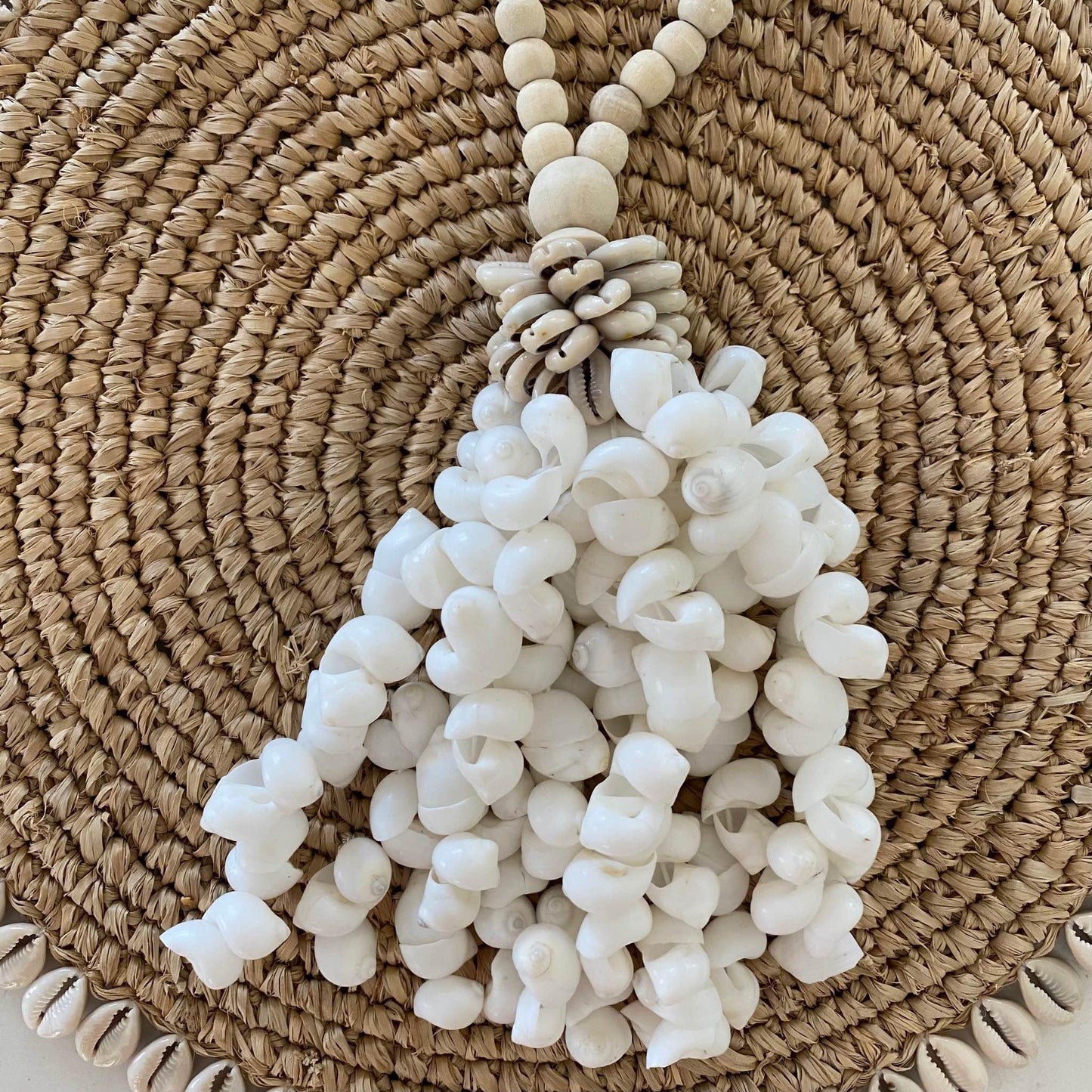 Amal Moon Shell and Cowrie | Natural Beads | Tassel | 60cm
