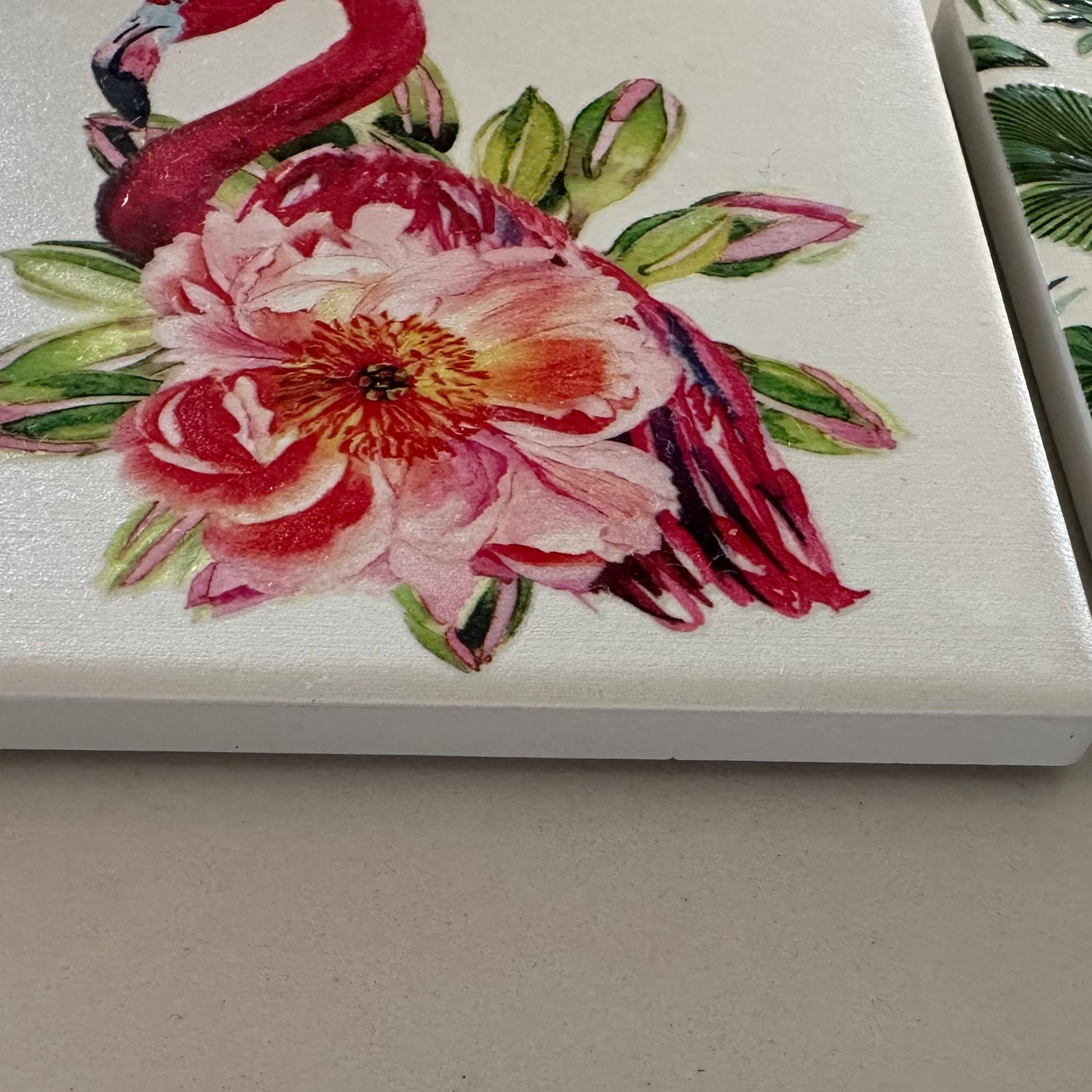 Ceramic Drink Coasters | Flamingo