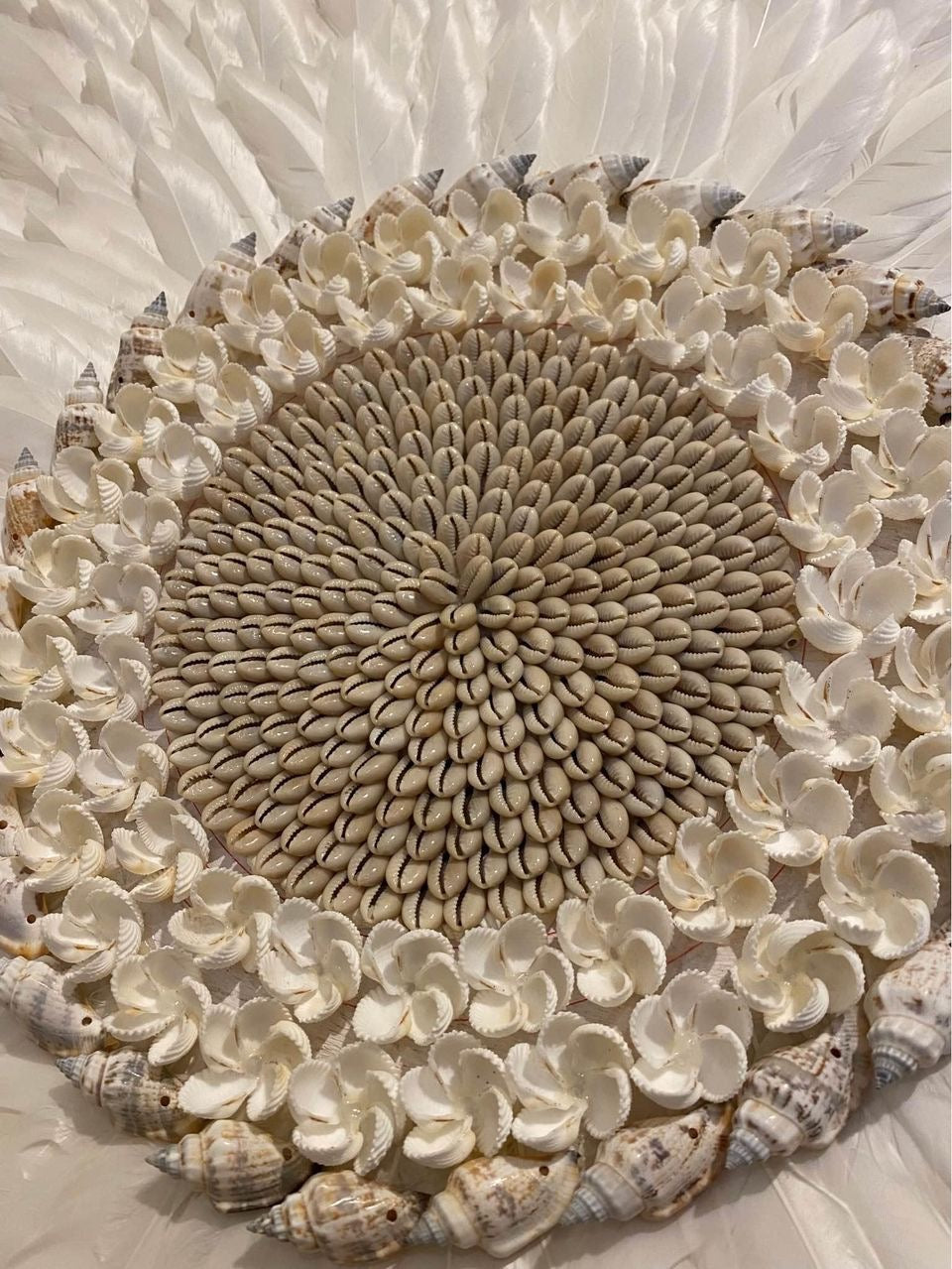 Boho Juju Hat | White | Shells | 80cm