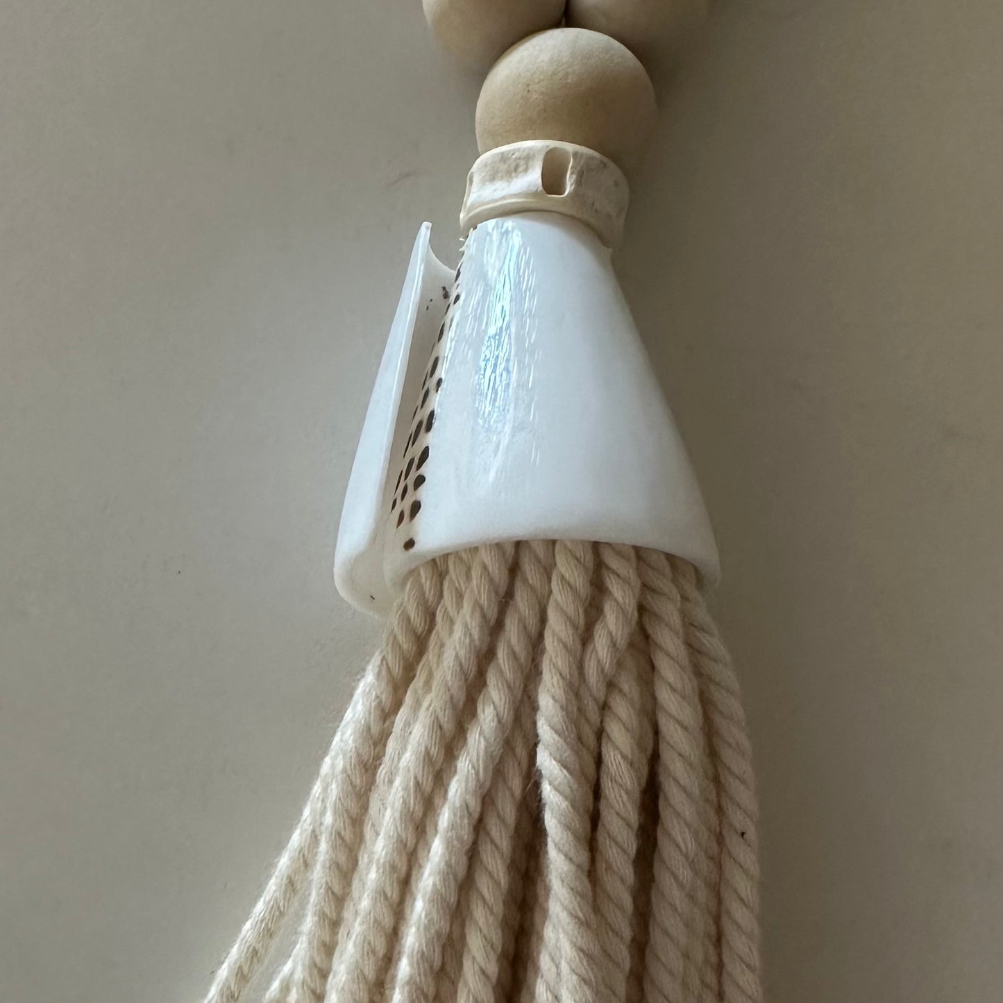 Amal BoHo Shell & Cotton Bead Tassel| Curtain Tie Back