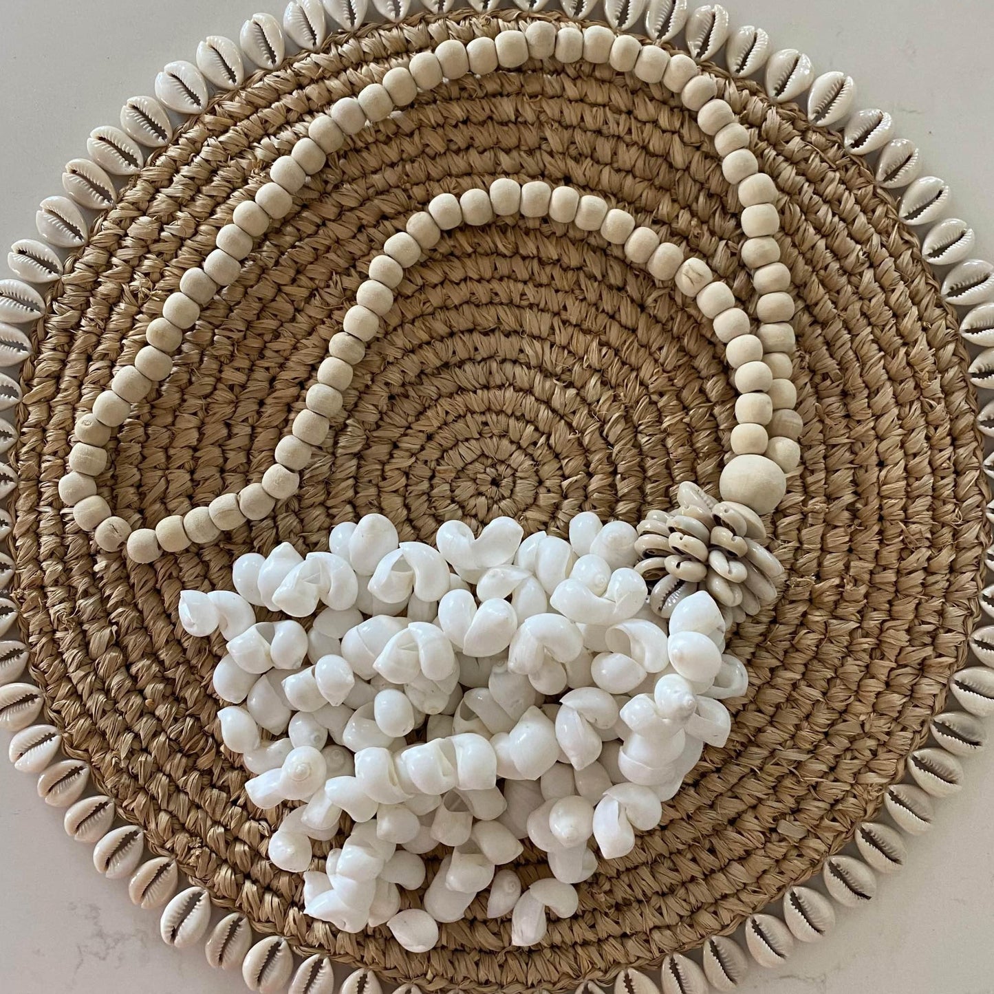 Amal Moon Shell and Cowrie | Natural Beads | Tassel | 60cm