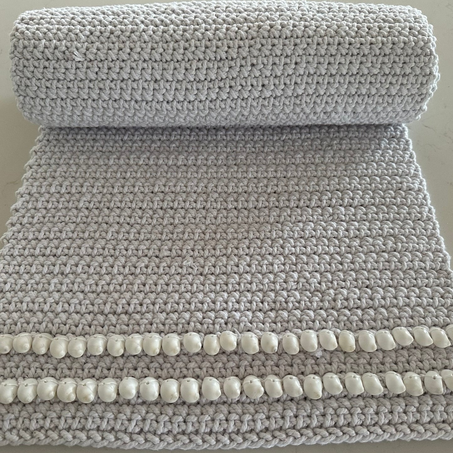 Seaside Cotton and Moon Shell Table Runner | Small | 2 sizes available