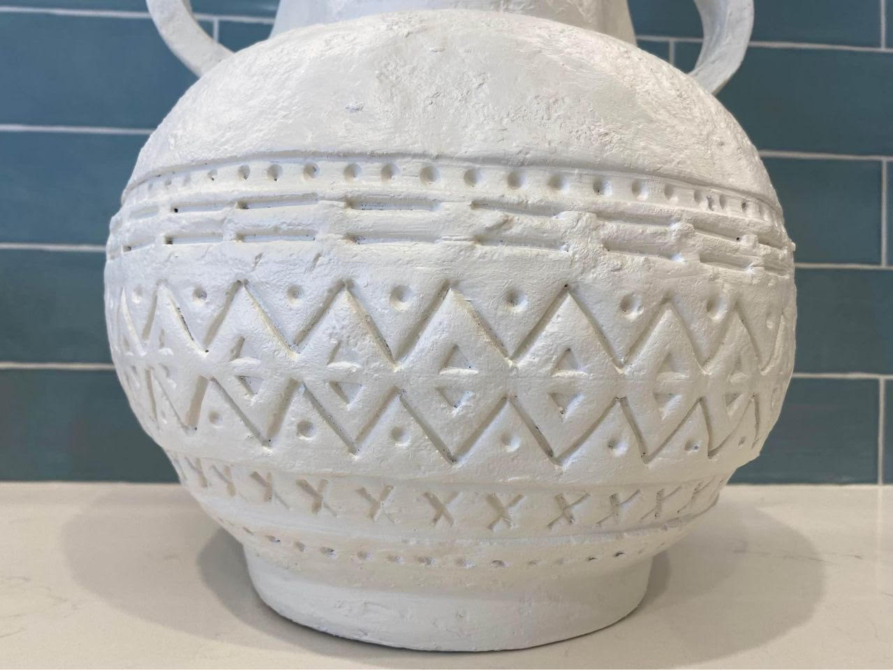 Coastal White Washed Urn/Vessel | White