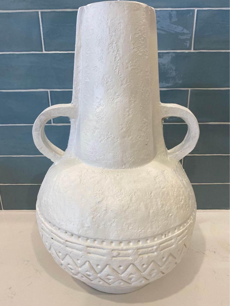 Coastal White Washed Urn/Vessel | White