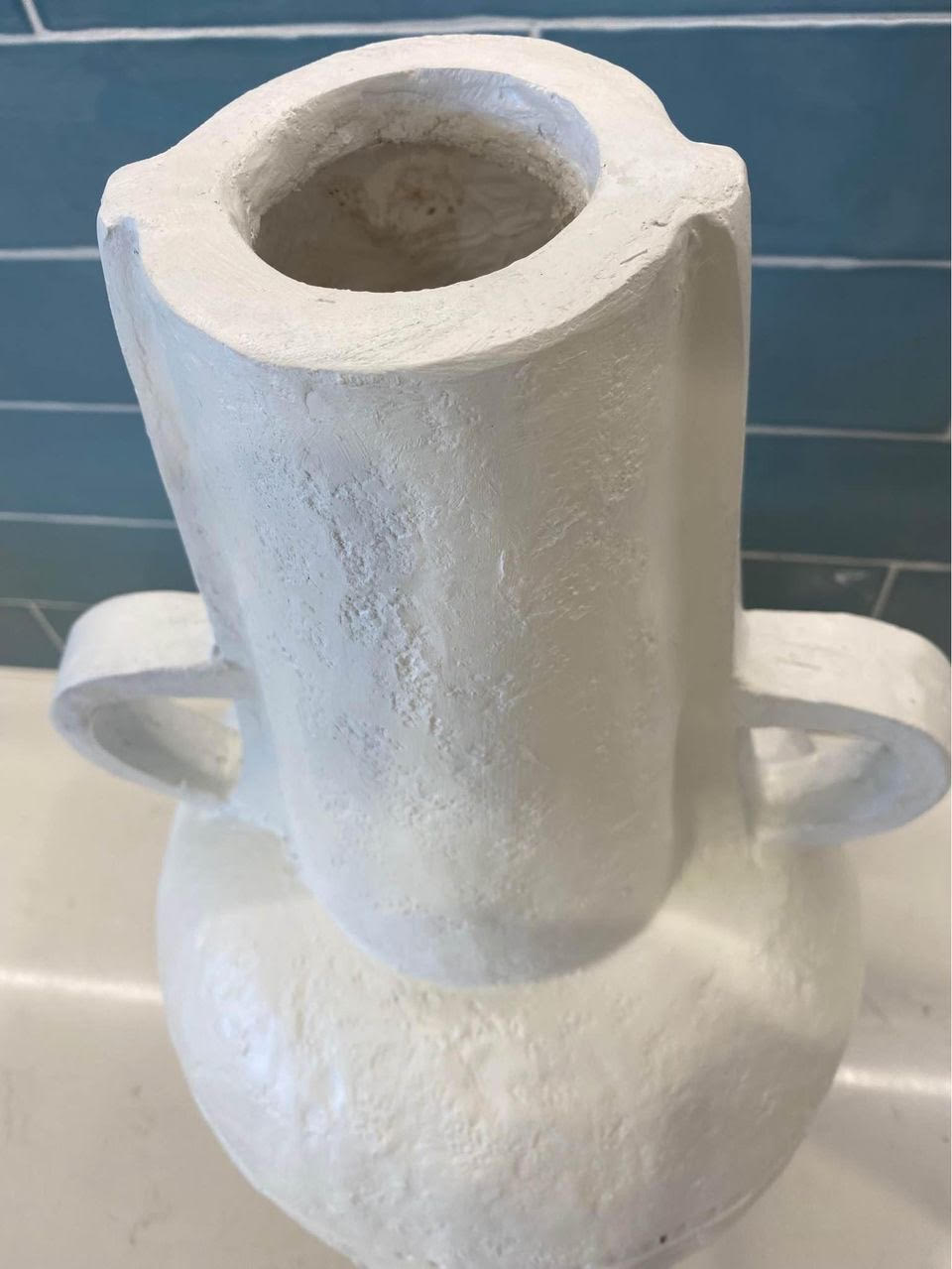 Coastal White Washed Urn/Vessel | White