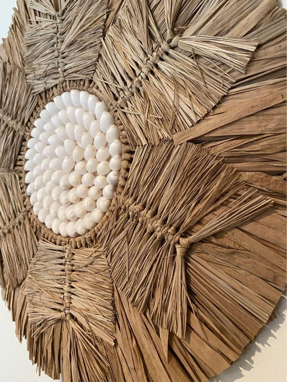 Boho Raffia and Moon Shell Wall Hanging | 2 sizes