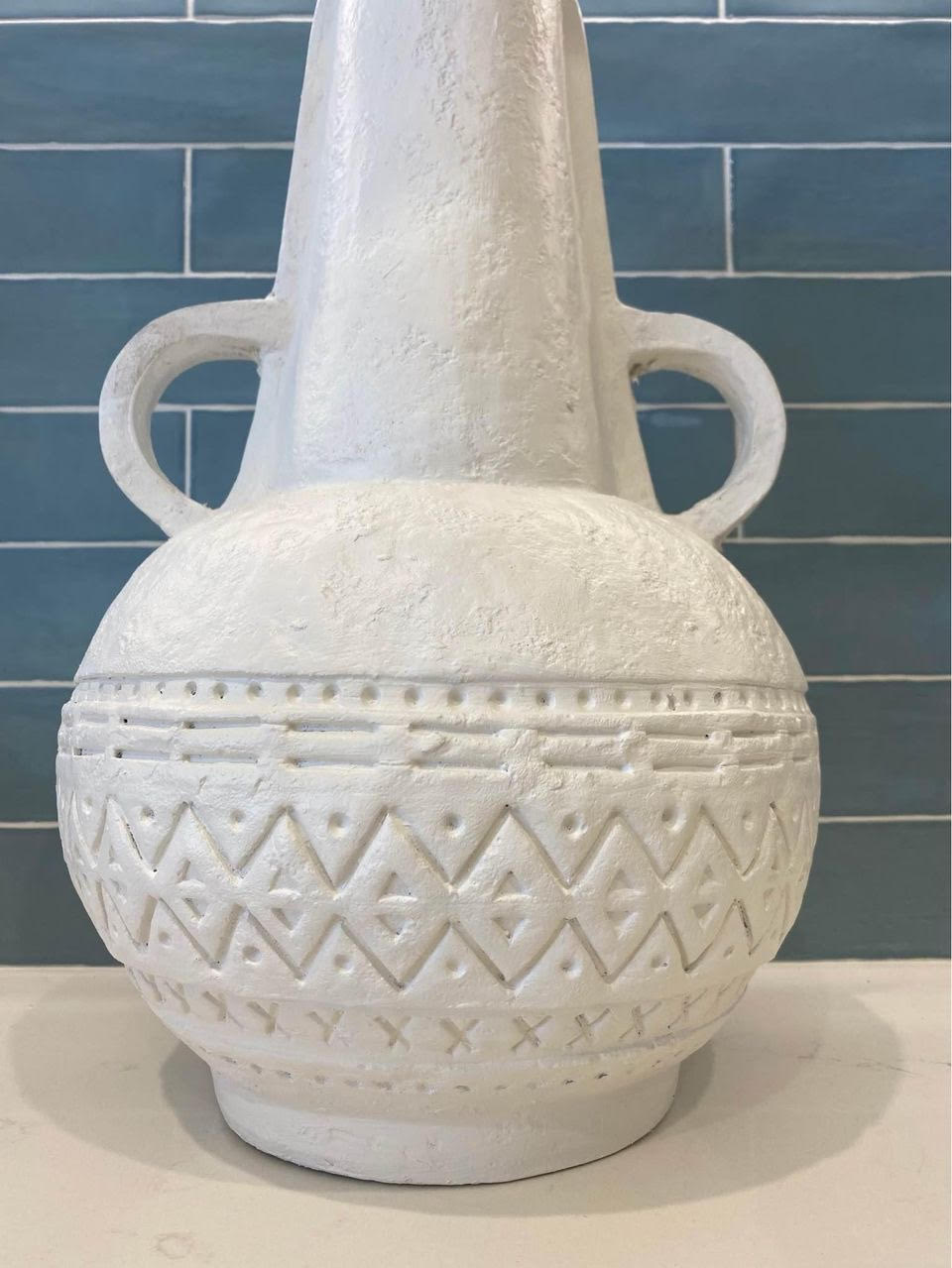 Coastal White Washed Urn/Vessel | White