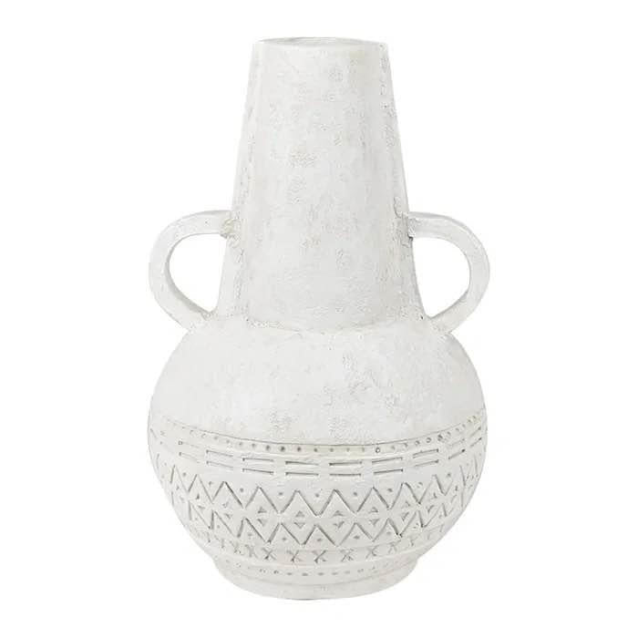 Coastal White Washed Urn/Vessel | White