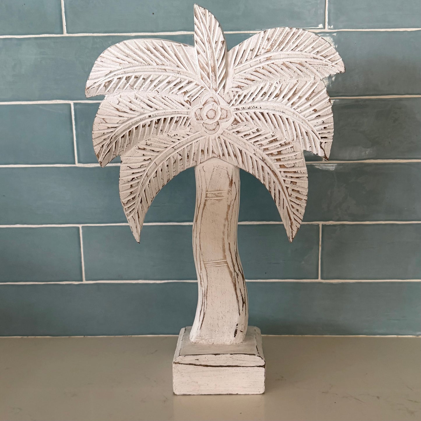 Balinese Timber Palm Tree Whitewashed | 3 SIZES