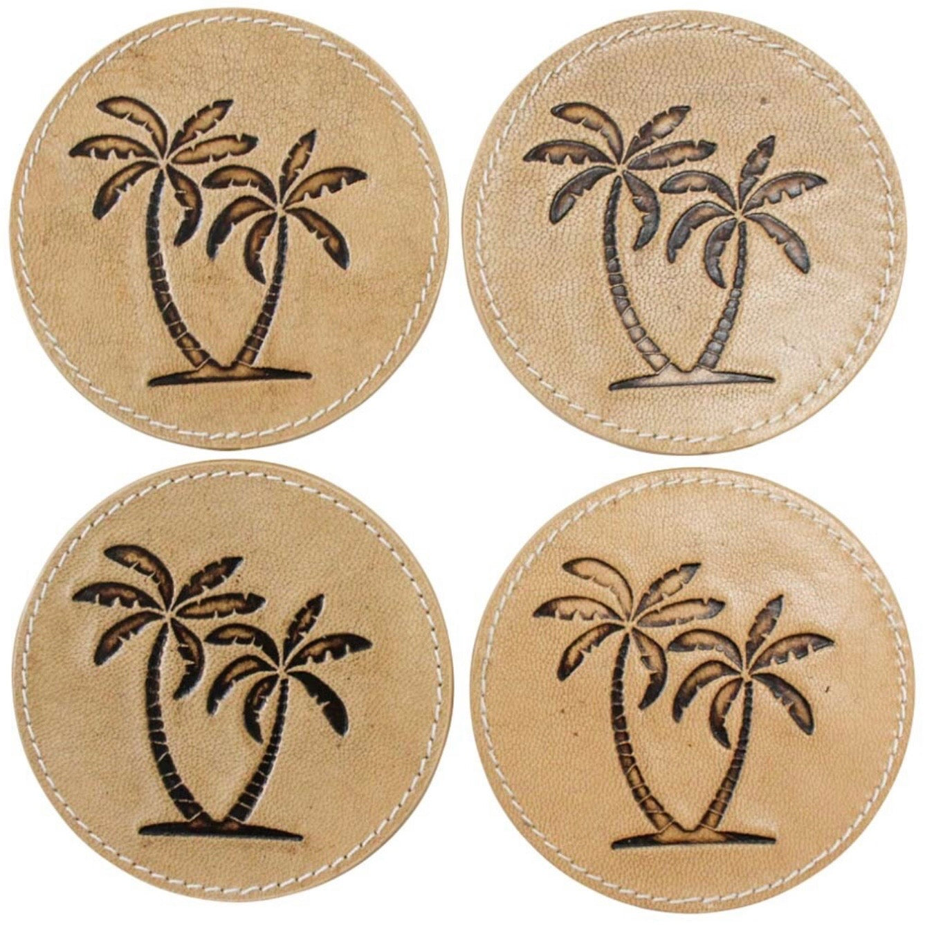 Leather Drink Coasters | Palm | set of 4