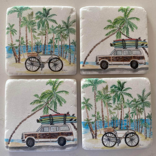 Drink Coasters | set of 4 | Holidays Road Trip