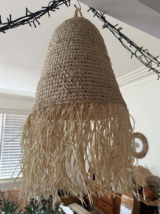 BoHo Seagrass Bleached Pendant | Fringe | Small | ONLY 3 LEFT