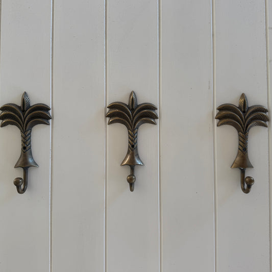 Classic Brass Palm Tree Wall Hook | Large