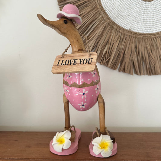 Beach Babe | I Love You | Wooden Duck | Pink | NEW ARRIVAL