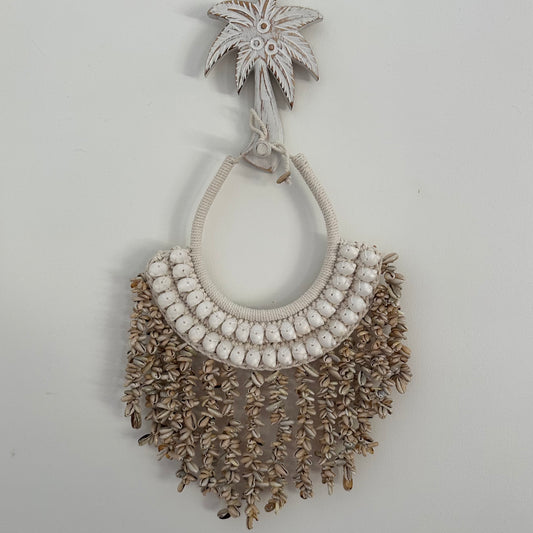 Putu BoHo Papua Shell | Macrame | Necklace Wall Hanging | Moon Shell