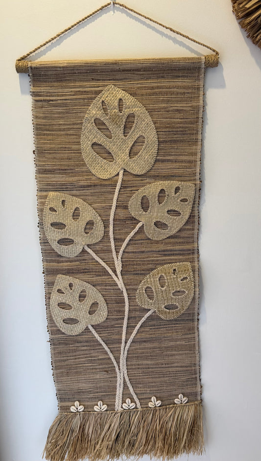 Monstera Natural Wall Decor | Cowrie | Fringe | NEW ARRIVAL
