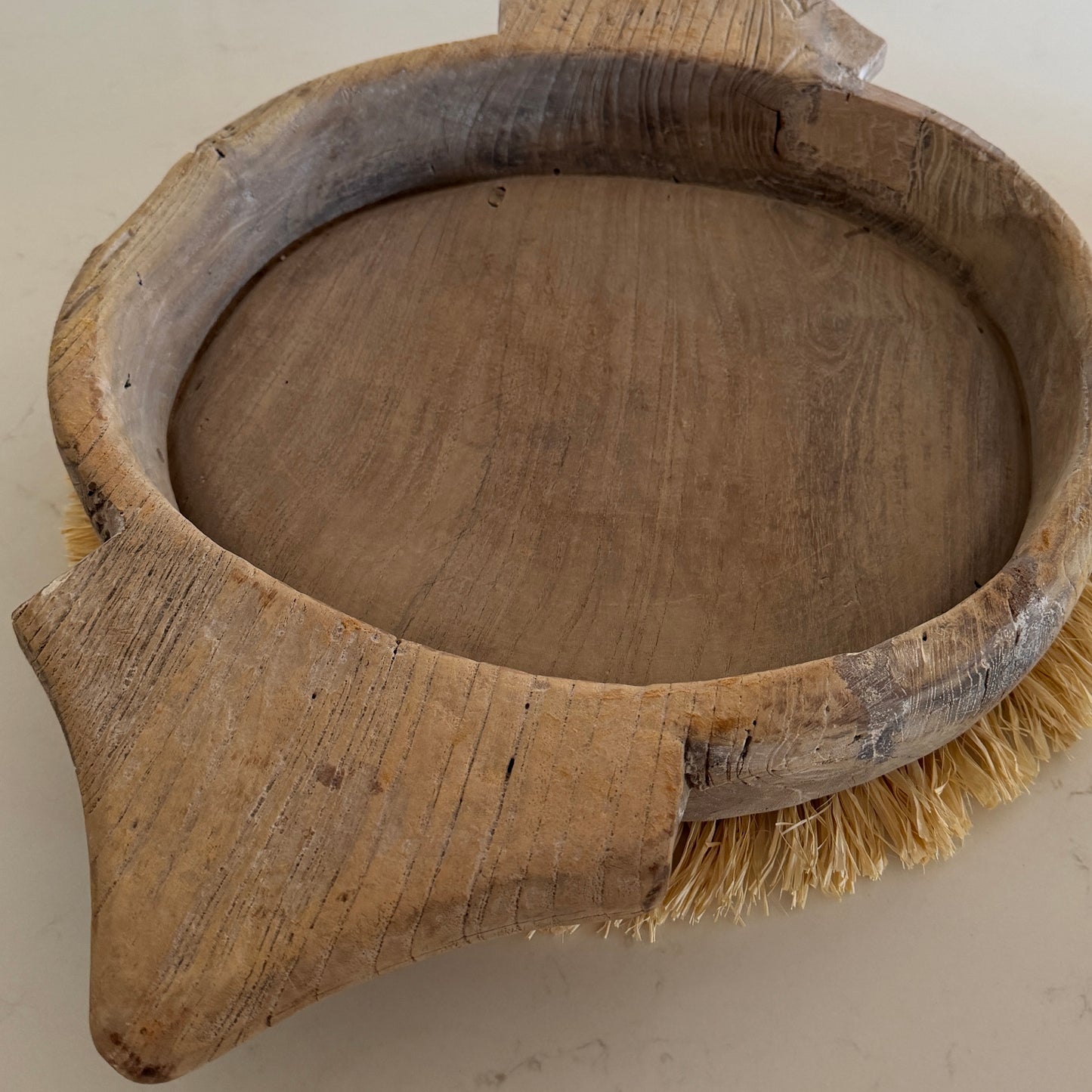 Raw Vintage Bleached Indian Parat Bowl/Plate | X Large | Style C