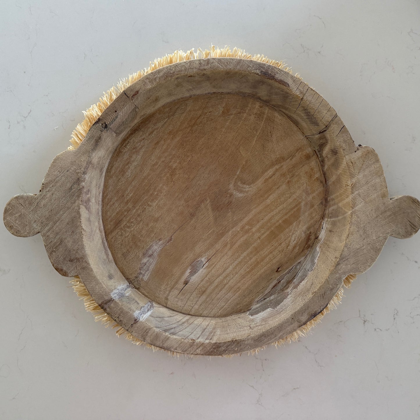 Raw Vintage Bleached Indian Parat Plate | Large | Style C