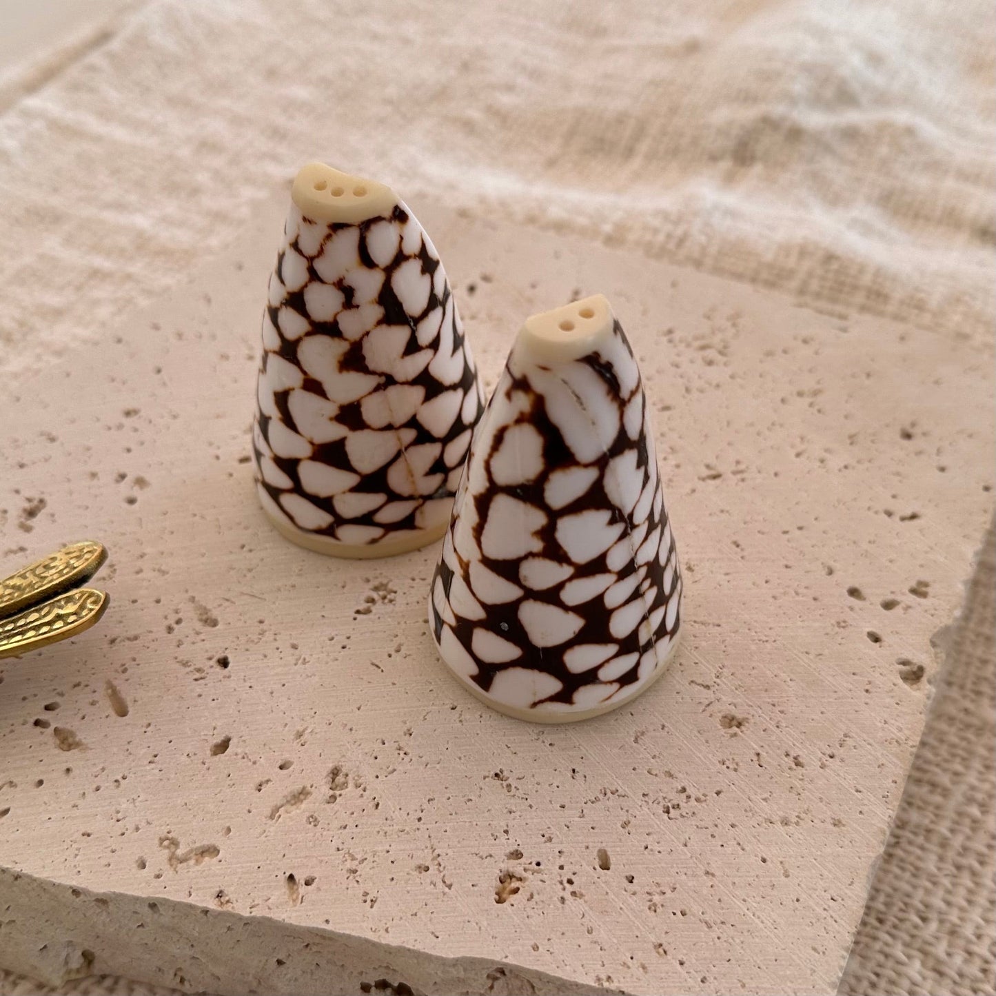 Island Cone Salt & Pepper Shakers | Shell | Set of 2 | 3 SIZES