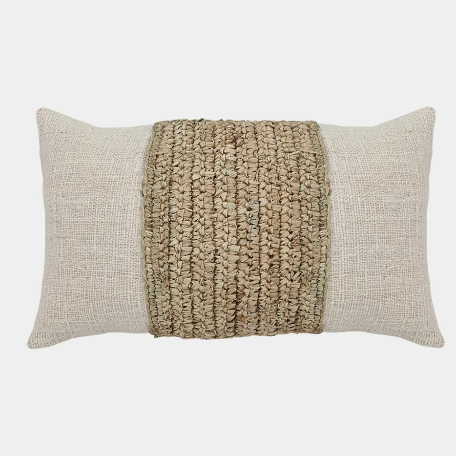 La Casa BoHo Coastal Cushion | Ivory | Cotton + Raffia | 2 Styles