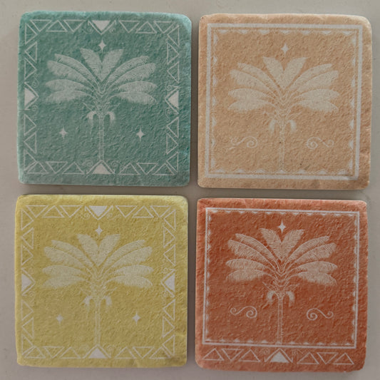 Drink Coasters | set of 4 | Moroccan Palm | NEW ARRIVAL