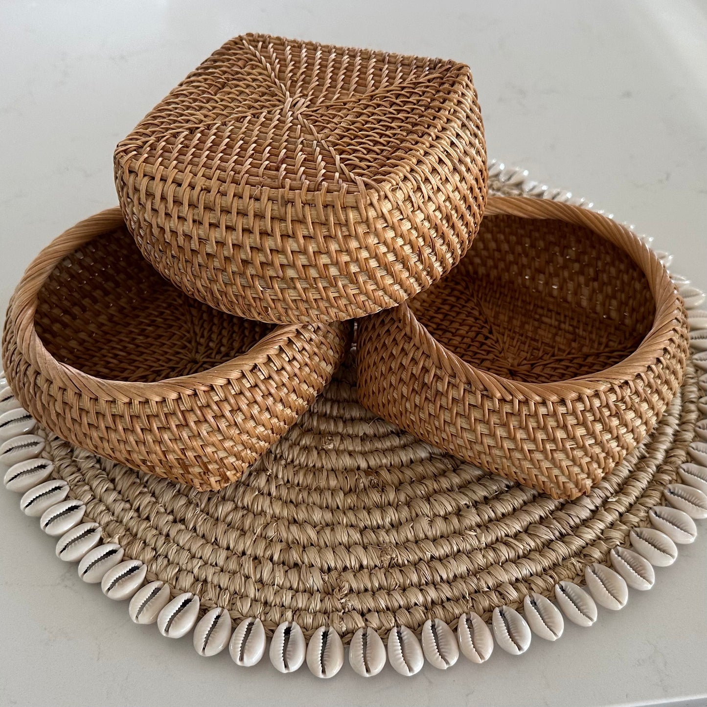 Hamptons Rattan Trinket/Storage Bowl