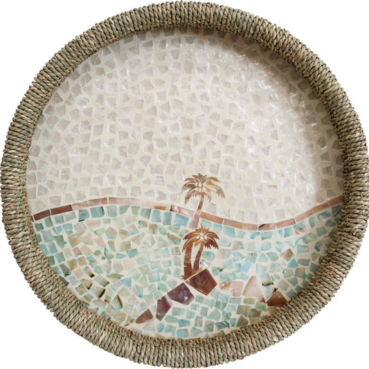 Maui Capiz + Seagrass Tray | Palm