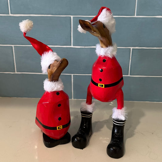 Boho Wooden Christmas Ducks | Duo | ONLY 1 SET LEFT