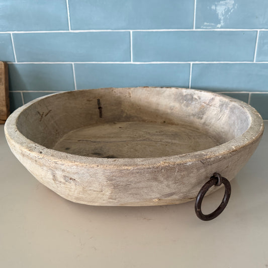 Raw Vintage Indian Parat Plate | Bleached | Style D