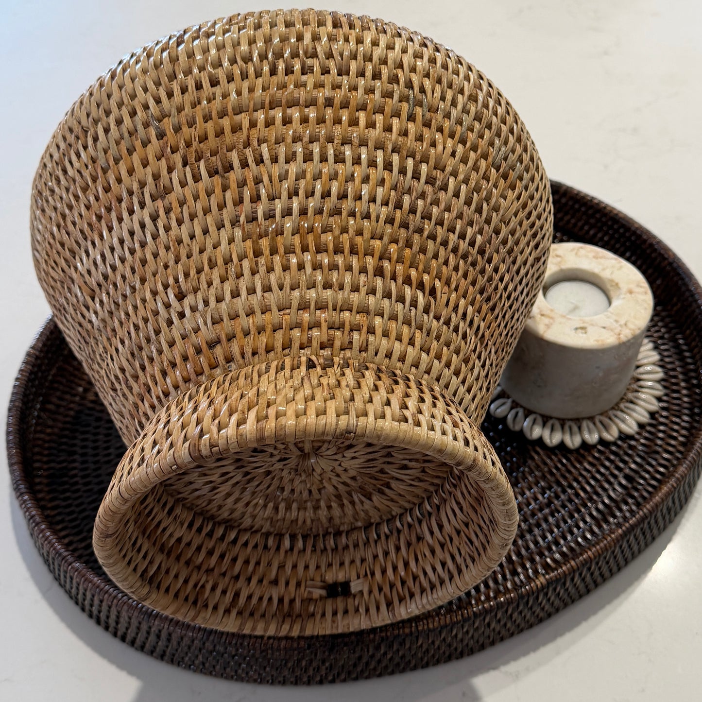 Hamptons Rattan Urn/Pot | Honey Tan