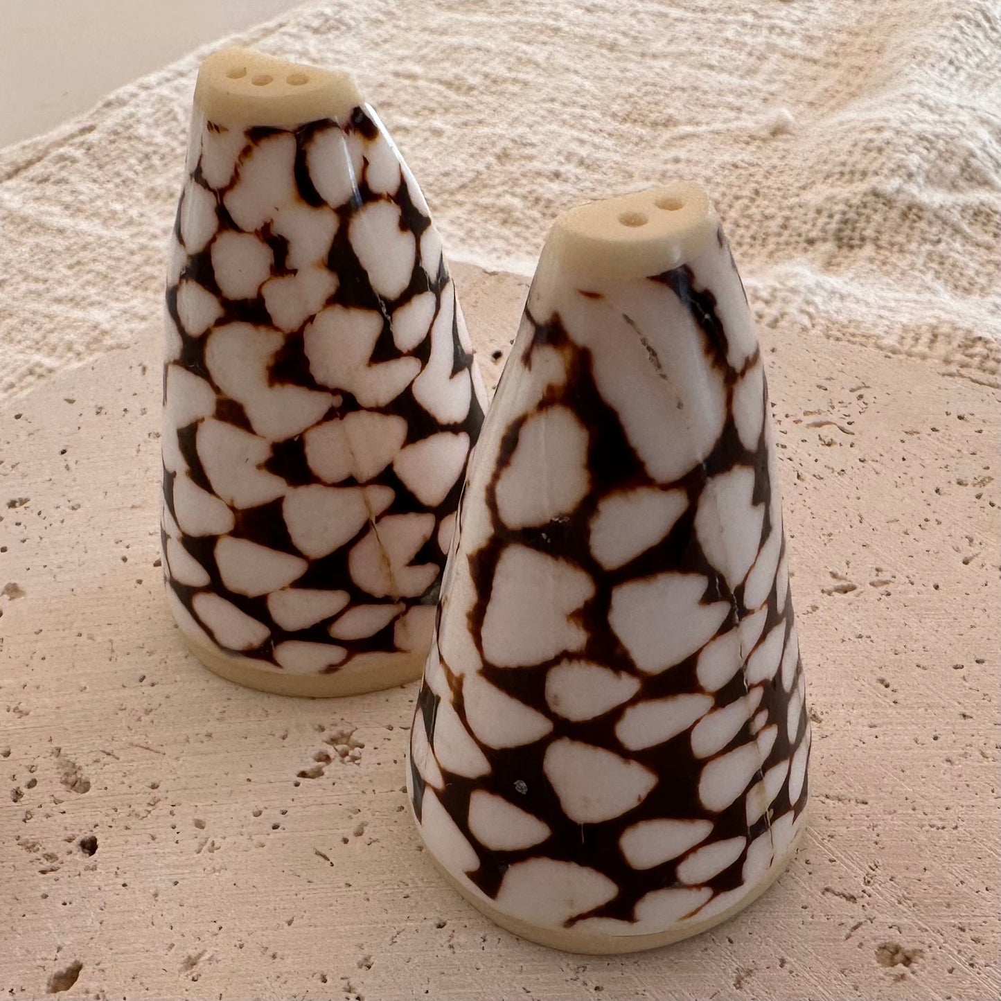 Island Cone Salt & Pepper Shakers | Shell | Set of 2 | 3 SIZES