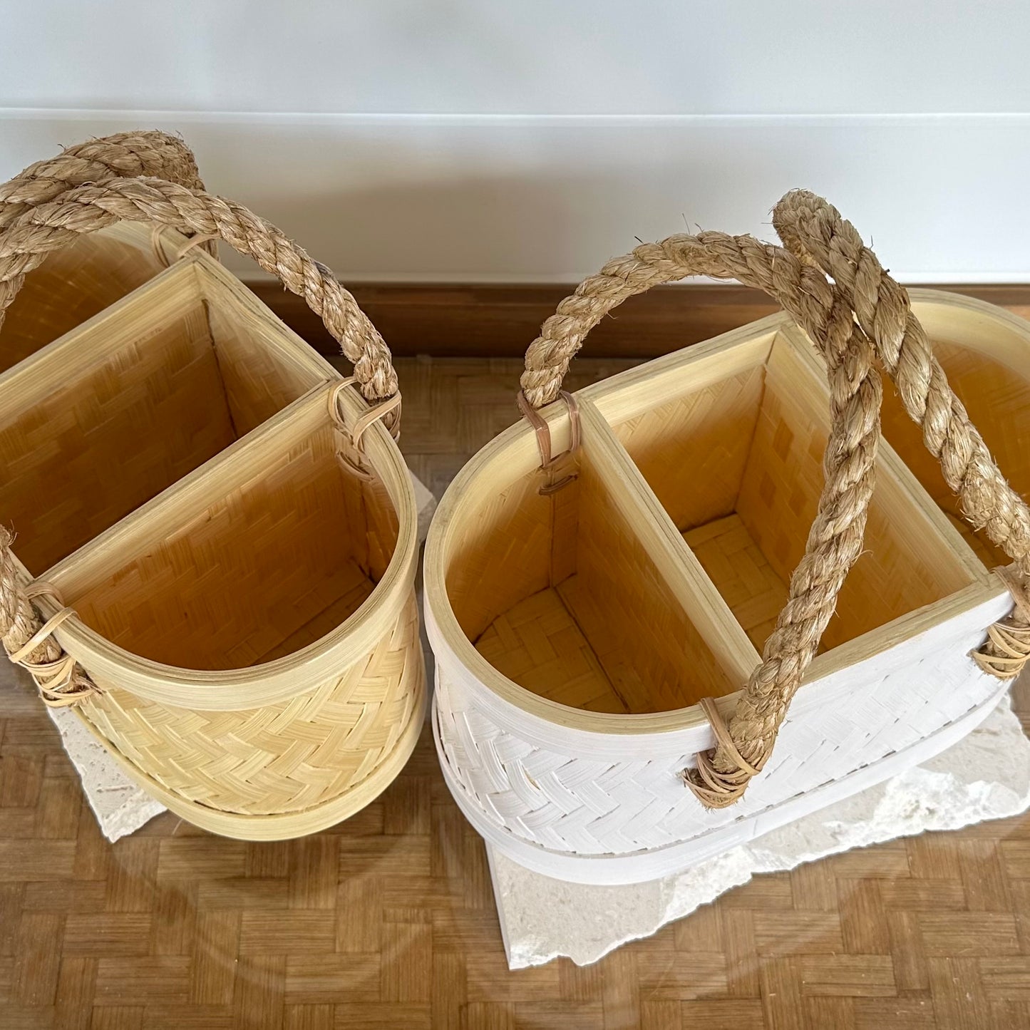 Natural Summer Woven Condiment Caddy | Natural