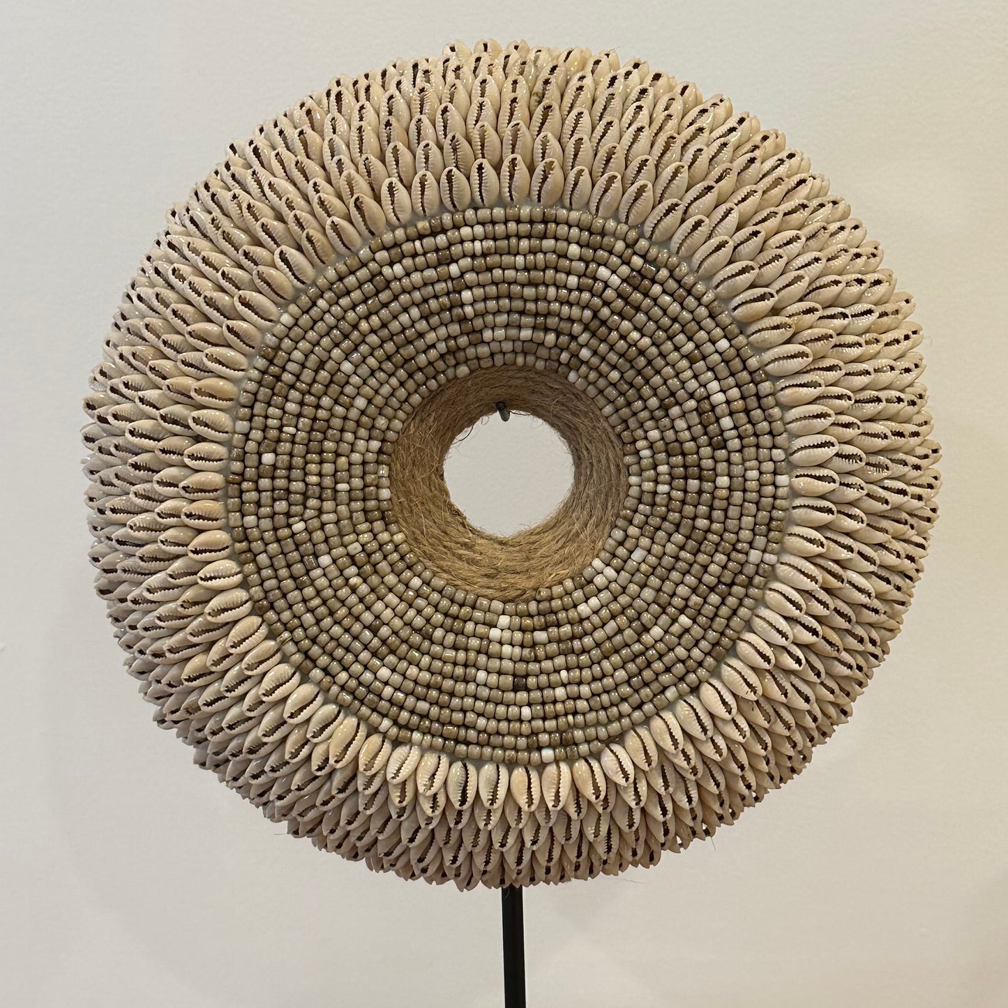 Maya Cowrie Shell + Beaded Wall Disco | w/- Stand | 1 AVAILABLE | NEW ARRIVAL