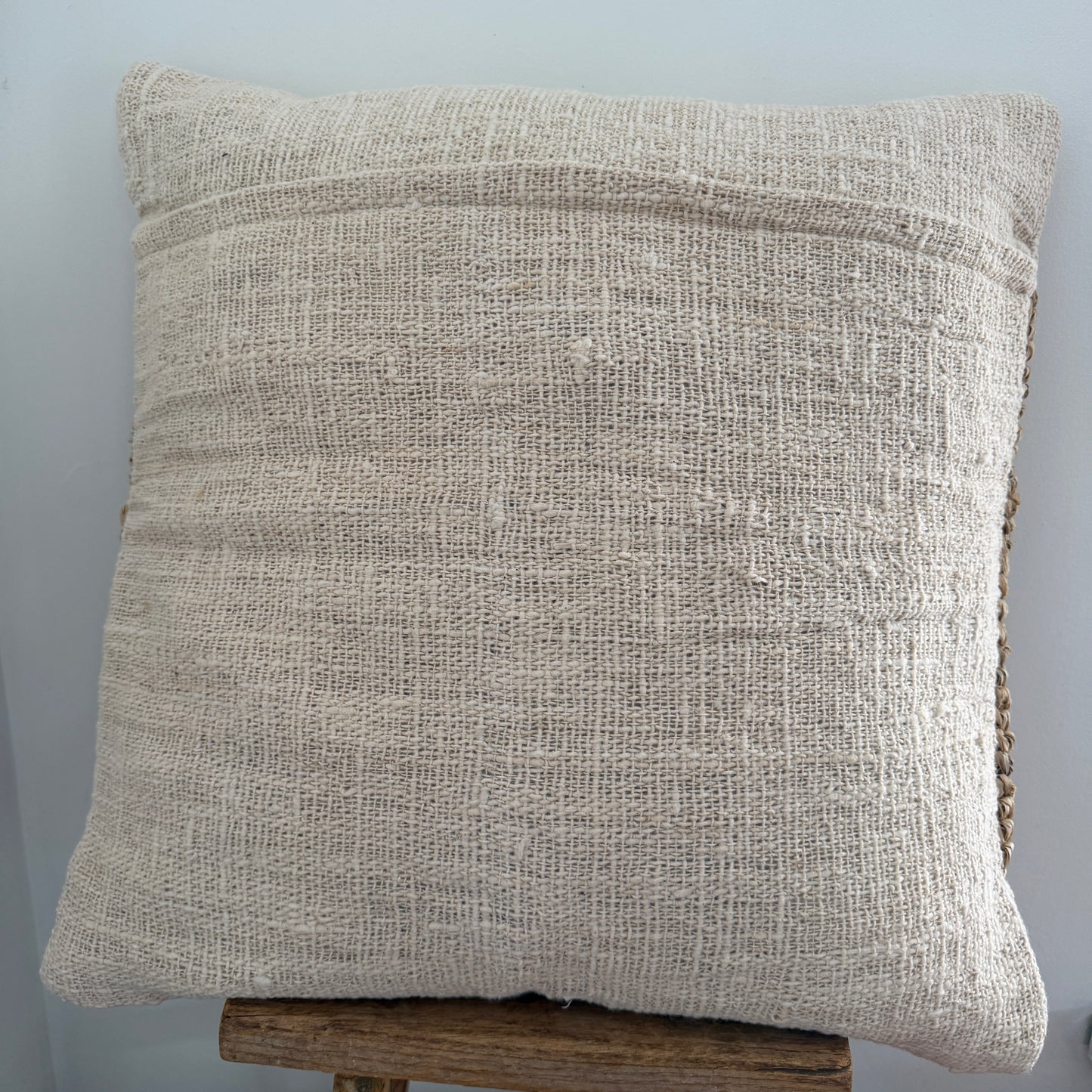 Natural BoHo Slub Cotton & Raffia Cushion Cover | SAND | NEW ARRIVAL