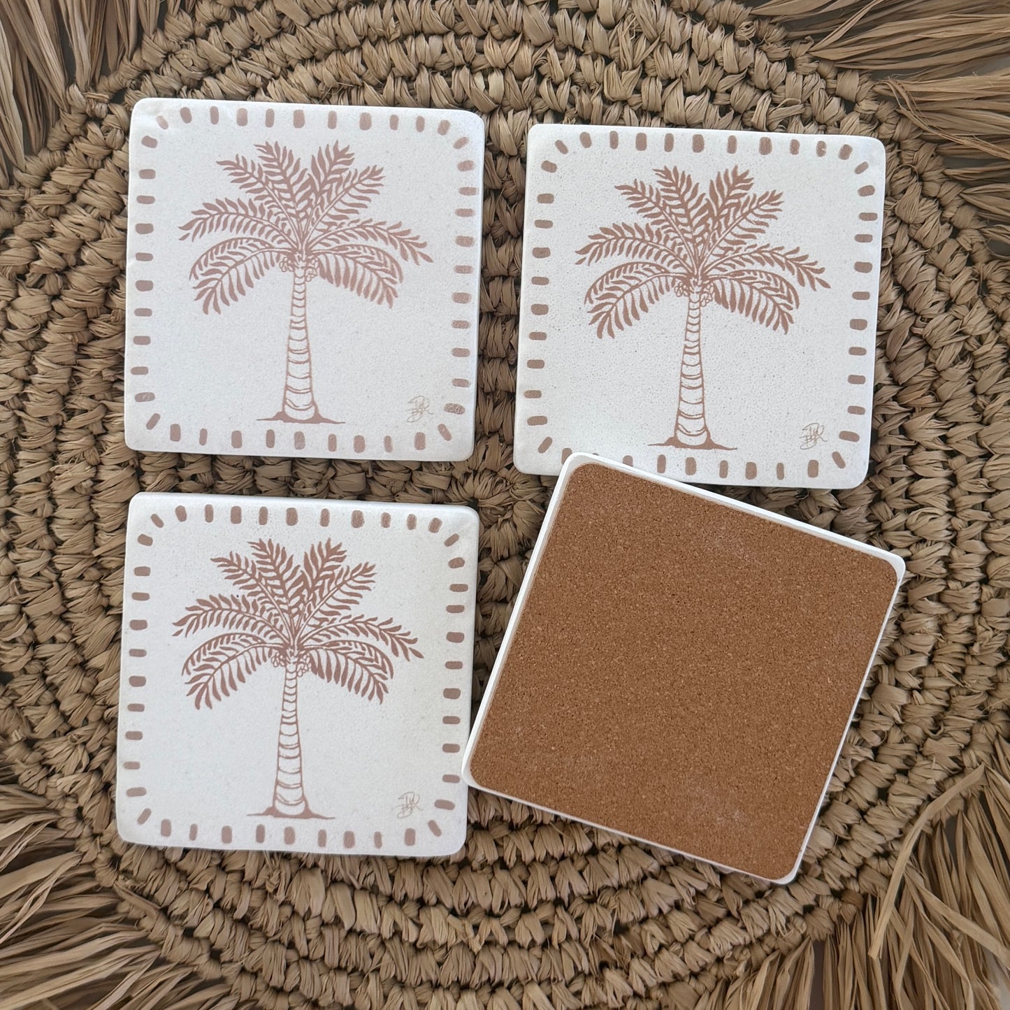 Drink Coasters | set of 4 | Bahamas Palm | NEW ARRIVAL