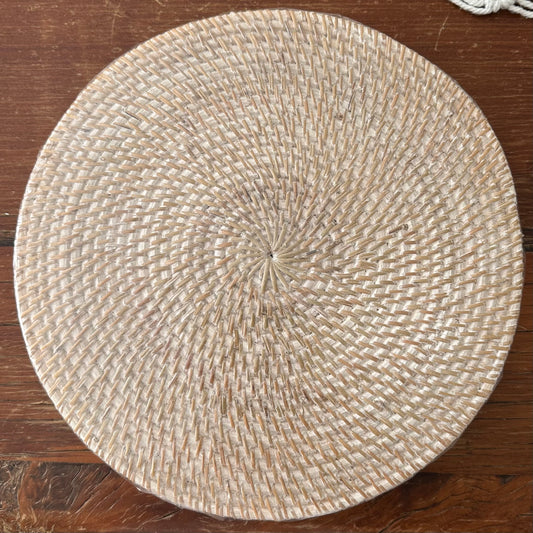 Rattan Placemat | 30cm | Whitewashed | SET of 4
