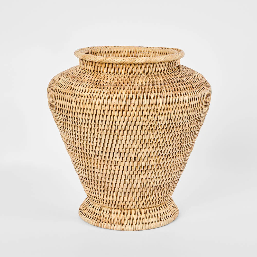 Hamptons Rattan Urn/Pot | Honey Tan