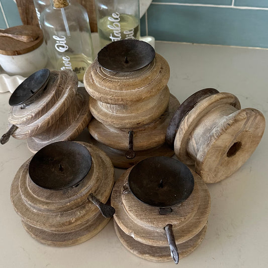 Wooden Vintage Candle Stand | Small