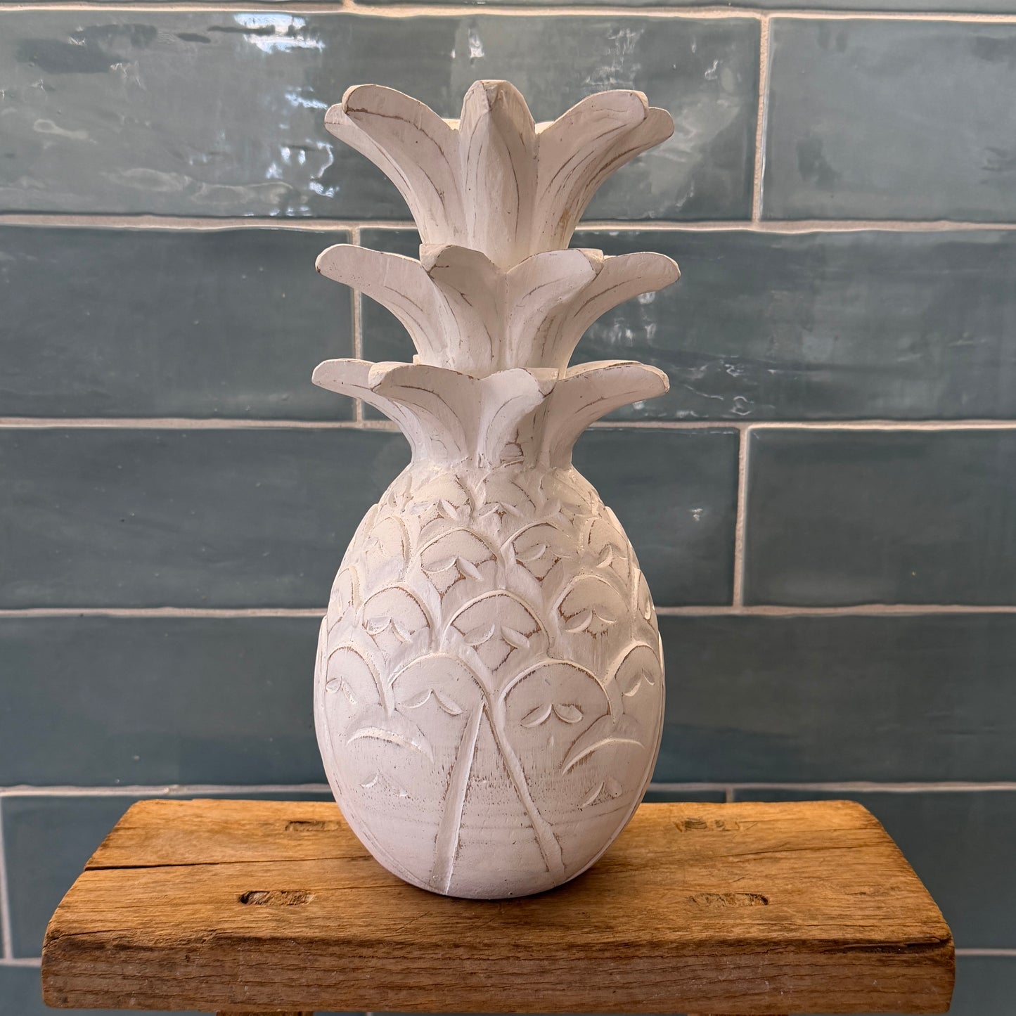 Maui Wooden Pineapple | WHITEWASHED | Decor | 3 sizes | NEW ARRIVAL
