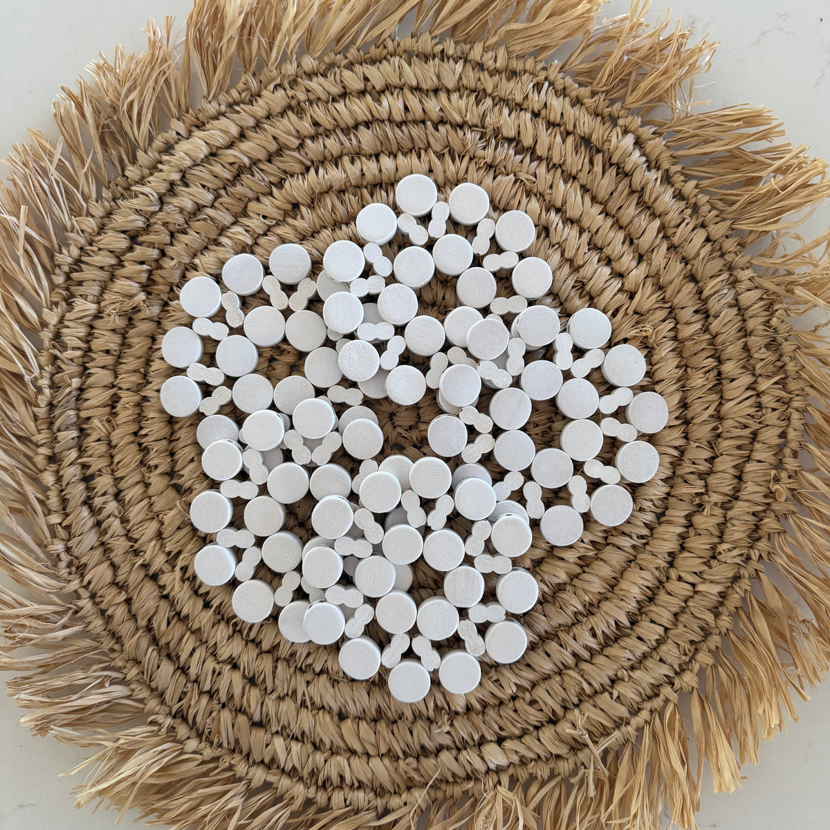 Bamboo Daisy Coaster | White