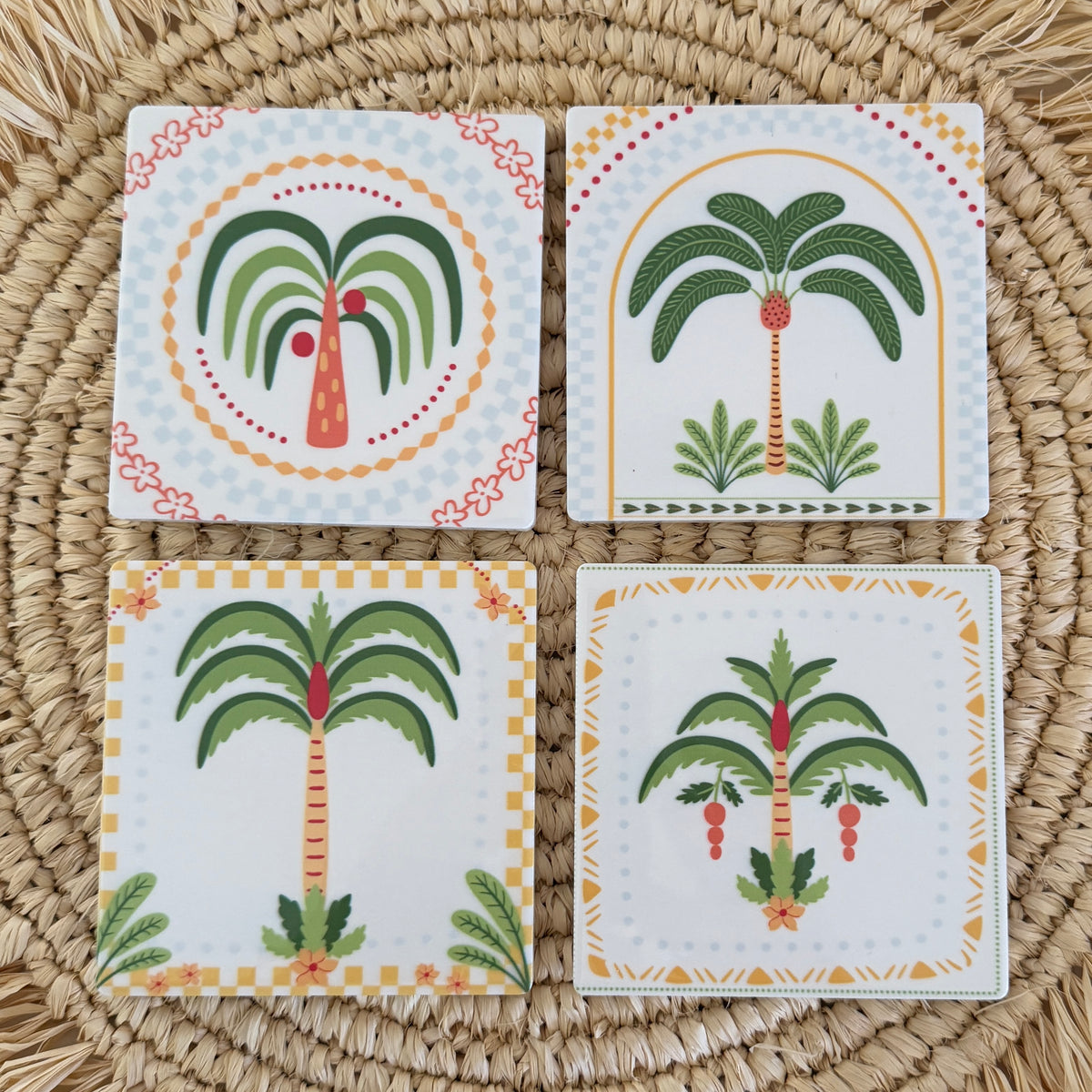 Ceramic Drink Coasters Palm Trees | Summer | NEW ARRIVAL